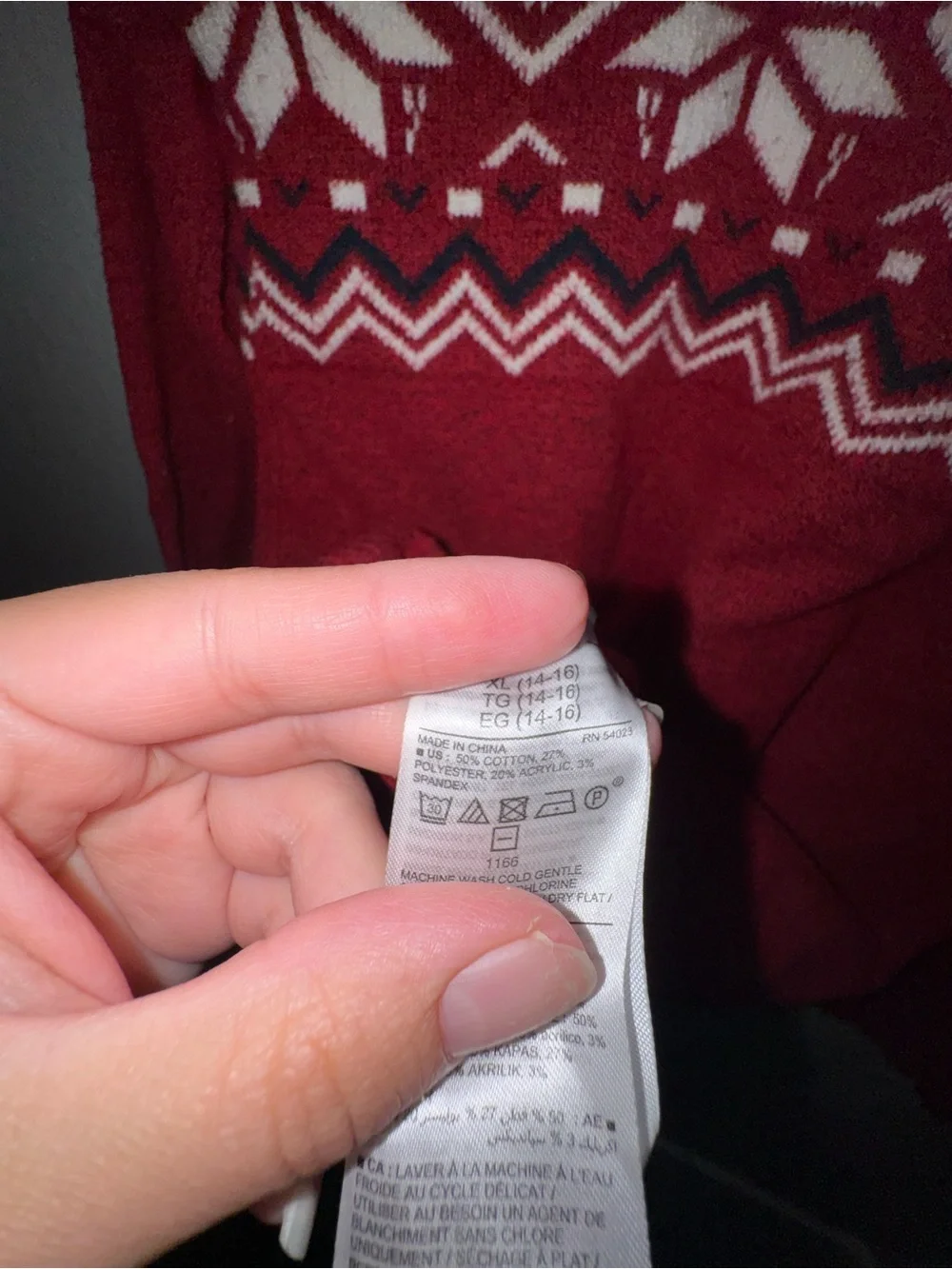 Old Navy Red Nordic Pattern Crewneck Sweater